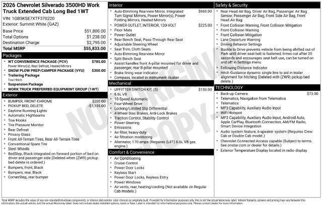 2026 Chevrolet Silverado 3500 HD Work Truck