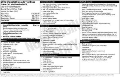 2026 Chevrolet Colorado 4WD Trail Boss