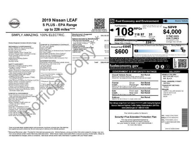 2019 Nissan LEAF S Plus