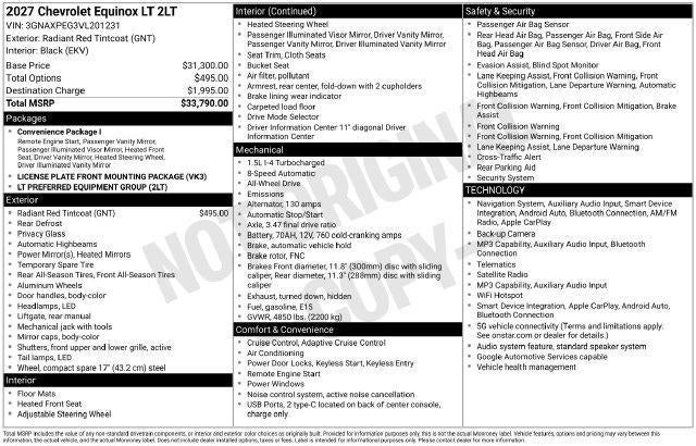 2027 Chevrolet Equinox AWD LT