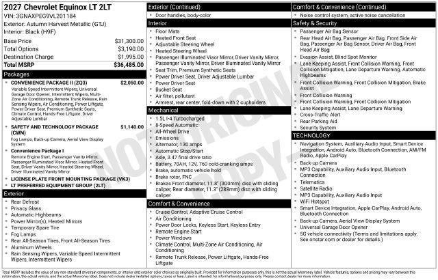 2027 Chevrolet Equinox AWD LT