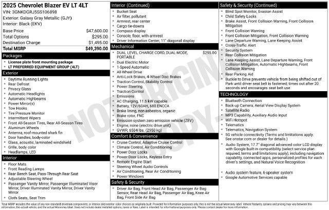 2025 Chevrolet Blazer EV LT