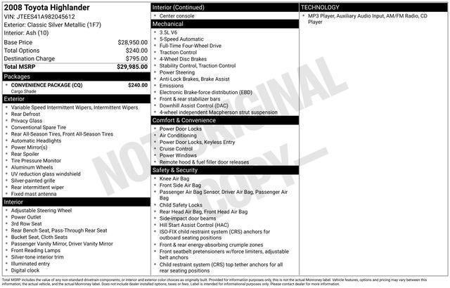 2008 Toyota Highlander Base